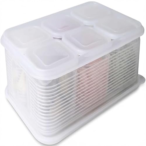 �H�i�ۑ��e��Z�b�g 6PC 6�d�؂� �t�^�t�� �①�ɗp �d�q�����W�Ή� ���� �������ۑ� �����p�i �P�[�X�t�� �������e�� �z���C�g 2�Z�b�gArcticDeer (3�Z�b�g,�z���C�g)