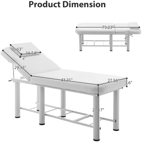 Miniatura 9 de Silla eléctrica de tatuaje de salón con 2 bandejas, cama esteticista de altura ajustable con taburete hidráulico, mesa de cama facial multiusos de 3