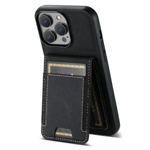 Étui de téléphone iPhone 15 Pro Max antichoc à rabat magnétique cuir