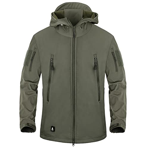 Uomo Tattico Militare Caccia Softshell Giacche Impermeabile Vento Pile Fodera Escursionismo Campeggio Giubbini con Cappuccio Sci Alpinista Cappotti