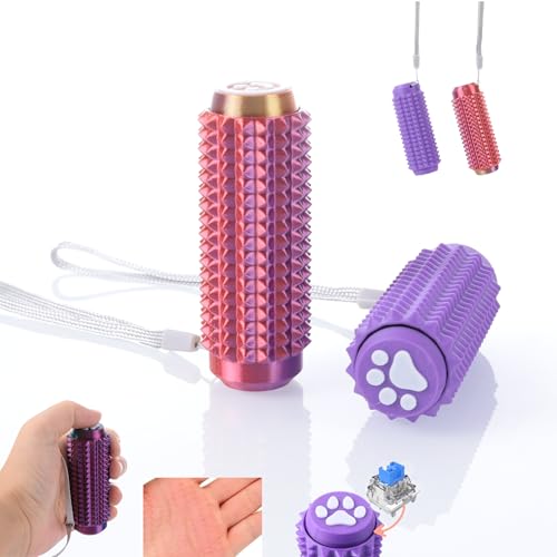 Unorgee 2PCS Pain Stim Fidget - Little Ouchies Fidget Toys Adults,Spiky Sensory Toys with Cute Shapes, Keyboard Clicker Fidget,Anxiety Stress Relief Keychain(Purple/Red Gold Purple)