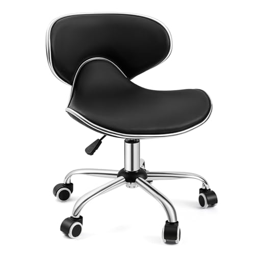 Geelin Pedicure Chair for Nail Tech, Adjustable Height, Hydraulic Swivel Chair, Salon Spa Stool, Back Support Rolling Swivel Stool, Suitable for Massage and Salon Office Facial Spa Medical Tatoo