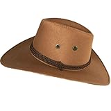 [ミコプエラ] テンガロンハット スエード つば広 カウボーイ ウエスタン ハット メンズ 帽子 ワイルド 男性 ブラウン