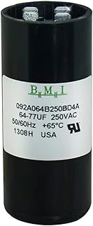 JustCapacitors USA Motor Start Capacitor 64-77 Mfd (microfarads) uF 250VAC Universal Fit for Electric Motor Applications 1-13/16 in Diameter 3-5/16 in Height