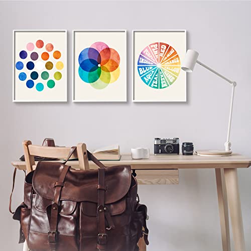 Image of Stupell Industries Primary Color Tones Blended Hue Chart Wheel Diagram,Design by Daphne Polselli,White Framed | Stupell Industries | White, 16 x 20 Inches, Easy to Hang and Sturdy, Made in USA, by Lil' Rue