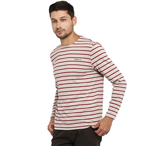Image of Red Tape Men's Striped Regular Fit T-Shirt