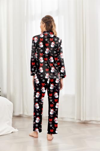 Ekouaer Womens Pajama Sets Satin Silk Pjs Long Sleeve Button Down Sleepwear - image 3