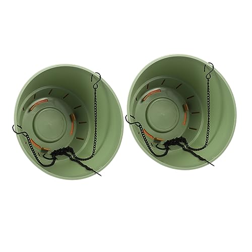 Milisten Lot de 2 Pots de Fleurs Suspendus Verts en Plastique pour Chlorophytum, Jardinières Balcon Jardin, Support Extérieur Polyvalent et Résistant aux Intempéries