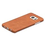 Galaxy S7 Edge Leather Case Back Cover Brown - KANVASA 