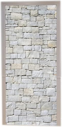 TACOKI Türtapete Selbstklebend Türposter Ziegelmauer Türbekleben Landhausstil Türbilder, 3D Effekt Fototapete Türfolie Poster Türaufkleber Wandtattoo Tür Dekoration Stickers 77x200 cm 352z