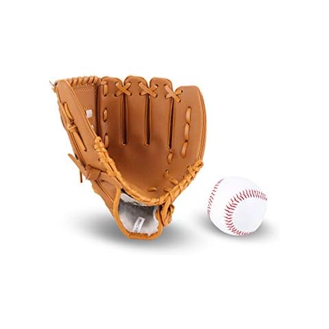 JunFeng Guante de béisbol de piel sintética para niños y adultos con bola suave Cover