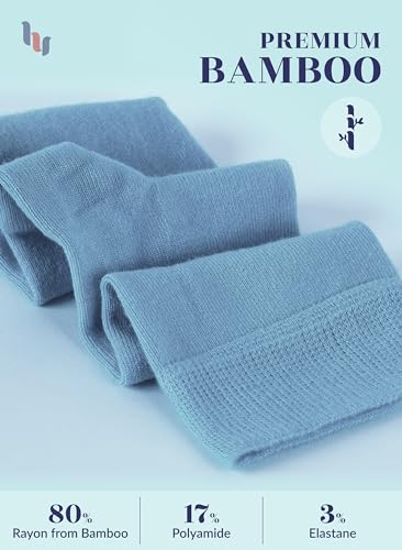Image of Hugh Ugoli Women's Rayon Derived from Bamboo Knee High Socks Comfort Seam Long Dress Socks, Shoe Size 5-8 /8-11, 4 Pairs