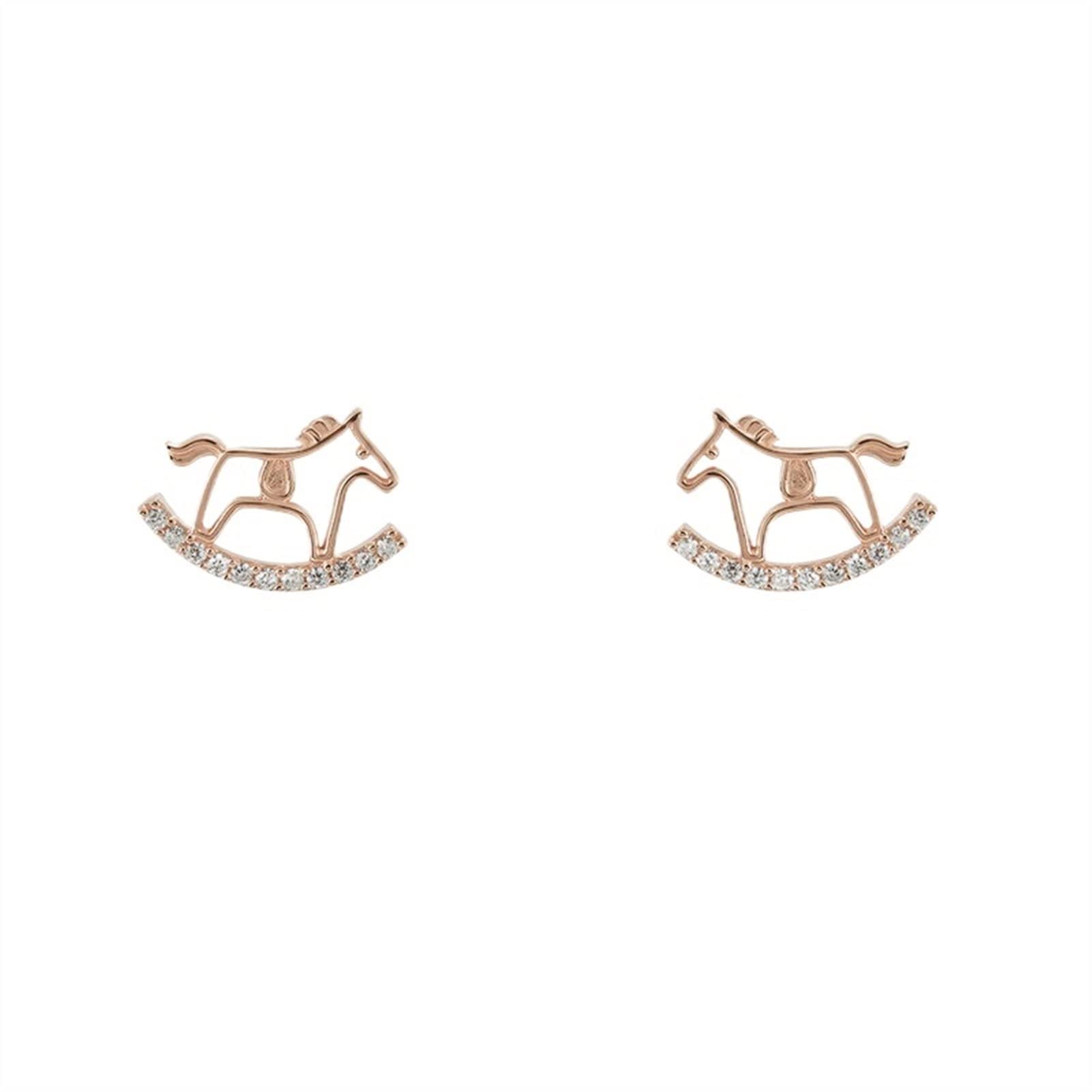 Pendientes de Plata 925 con diseño de Caballo de Troya y acabado de alta gama para fiesta 6