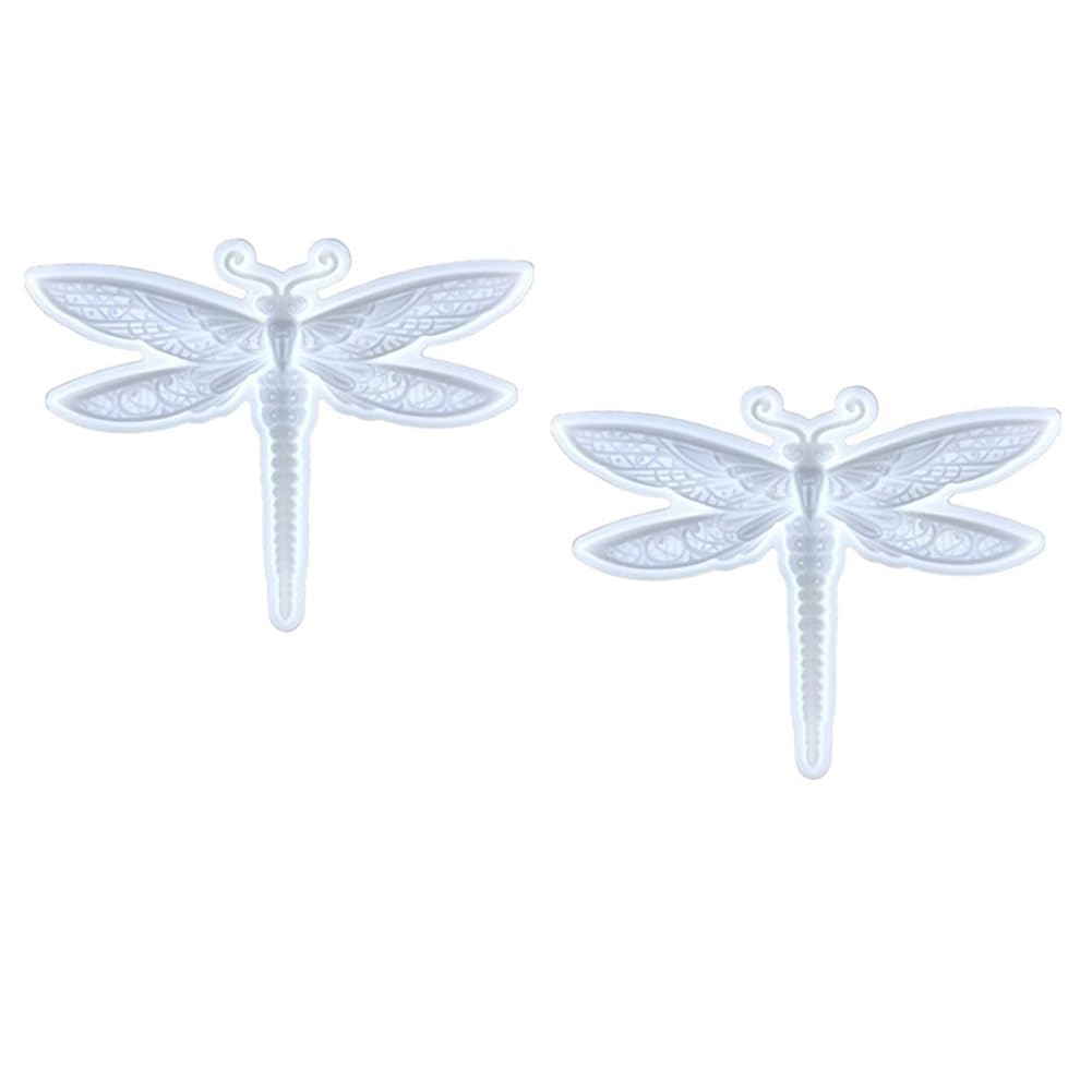 CTRLZS 2PCS Dragonfly Silicone Mold Large Epoxy Resin Dragonfly Shape Molds 3D Animal Pendant Wall Hanging Mould