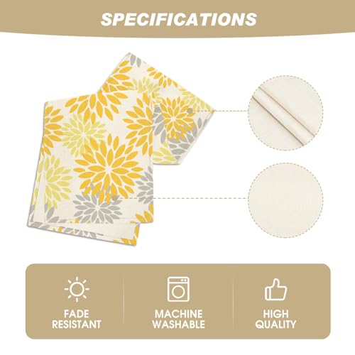 Artoid Mode TABLERUNNER-SUMMER-33183-112YE Yellow Dahlia Floral Pinnata Summer Table Runner thumb #4