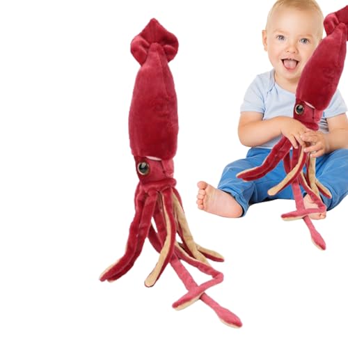 Genérico Peluche de Calamar: Almohada Gigante de Peluche de Calamar Rojo, decoración del hogar de Animales Marinos y Lindos, Accesorios de Fiesta para cumpleaños, Vacaciones, día del niño