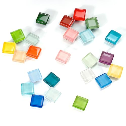 24 imanes de vidrio coloridos para refrigerador miniatura 7