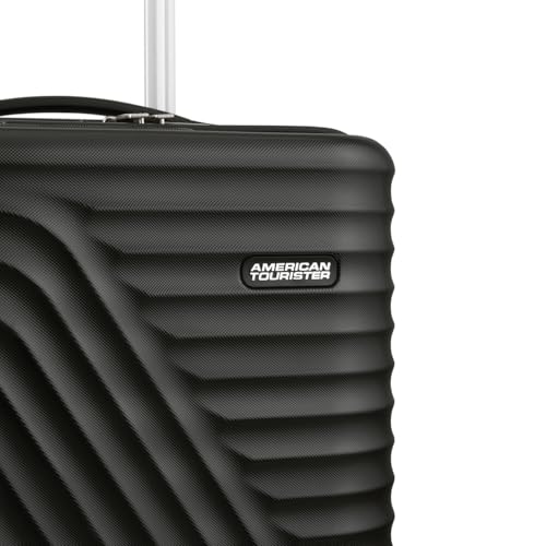 Image of American Tourister Travix | Cabin Trolley Bag (55 cm) | 360 8 Wheel Travel Luggage | Hard Case Polycarbonate Suitcase | Recessed Combination Lock | Black