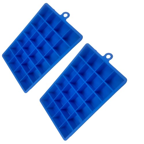 Image of WoIoT Silicone Ice Cube Tray Set (2 Pcs) | 24 Grid Flexible Ice Moulds with Easy Release & Stackable Design | BPA Free Ice Cube Trays for Whiskey, Drinks, Coffee & Freezer Use (Multicolor)