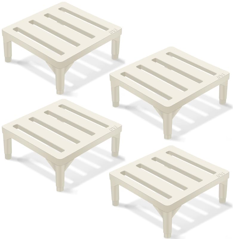 Image of DVI Heavy Duty White Plant Stand | Pack of 4 | Strong, Durable, Rust-Proof | Supports Up to 200 Kg | Indoor & Outdoor Use | Pot Stand for Big Size Plants | All Weather Resistant Pot Stand
