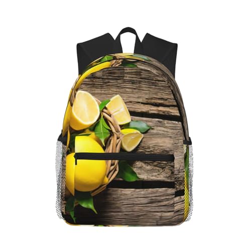Sac à dos voyage avec compartiment PC portable imprimé citrons One Basket