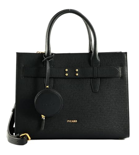 Sac shopper Picard Cuir Chic Way grand volume noir pour organiser vos affaires
