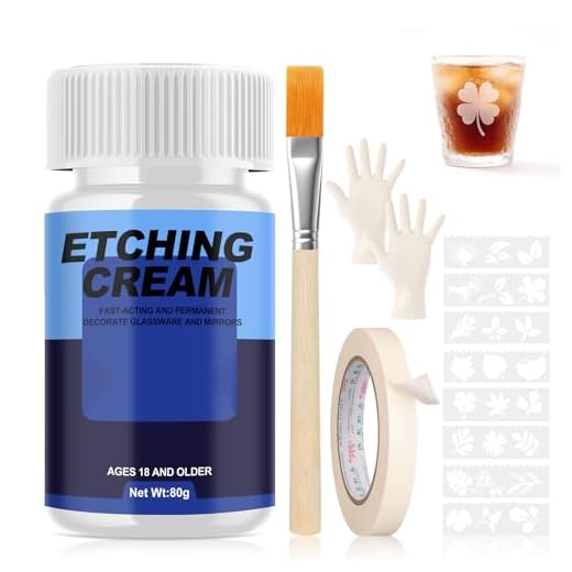 Ätzpaste für Glas, Glas Ätzpaste Glass Etching Paste Erstellen Sie Eine Mattierte Textur für DIY Kreationen, Milchglastüren und fenster, Kunstwerke, Lampenschirme, Weingläser, Spiegel Usw 80g