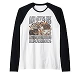 God Gives His Most Powerful Hämorrhoids Funny Cat Meme Raglan