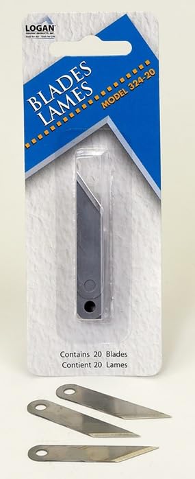 Authentic Logan 324-20 Mat Cutter Blades (20 PCS) for use in Logan Oval Mat Cutter for Picture Framing