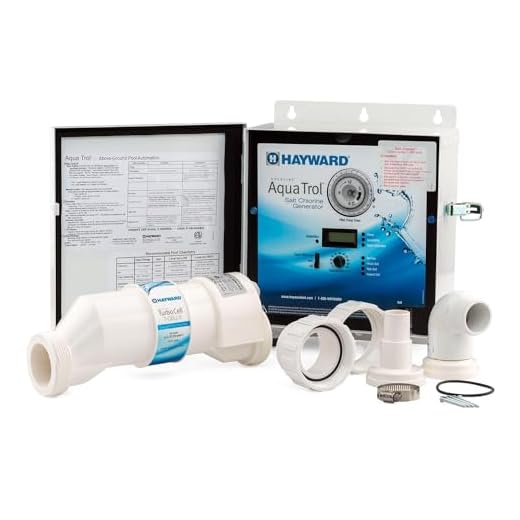Hayward W3AQ-TROL-RJ AquaTrol Salt Chlorination System for Above-Ground Pools up to 18,000 Gallons with Return Jet Fittings, Straight Blade Line Cord and Outlet