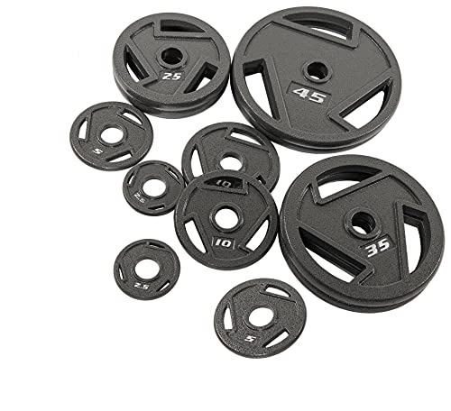 Signature Fitness Cast Iron Plate Weight Plate for Strength Training and Weightlifting, 2-Inch Center (Olympic), 10LB (Single) - Thumbnail 6