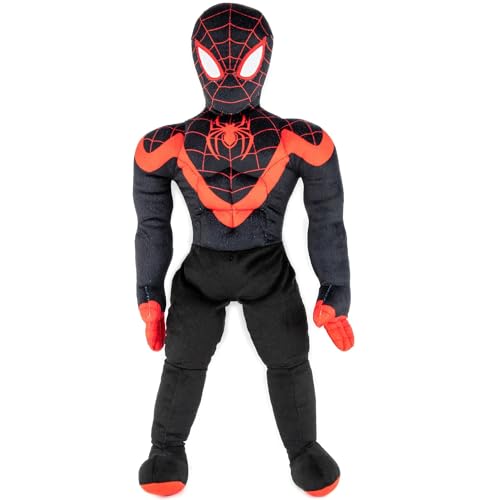 Image of Marvel Spider-Man Miles Morales Plush Pillow Buddy, Kids Character Pillow for Bedroom and Playroom, Soft Polyester Superhero Plush Toy for Naptime, Bedtime and Travel
