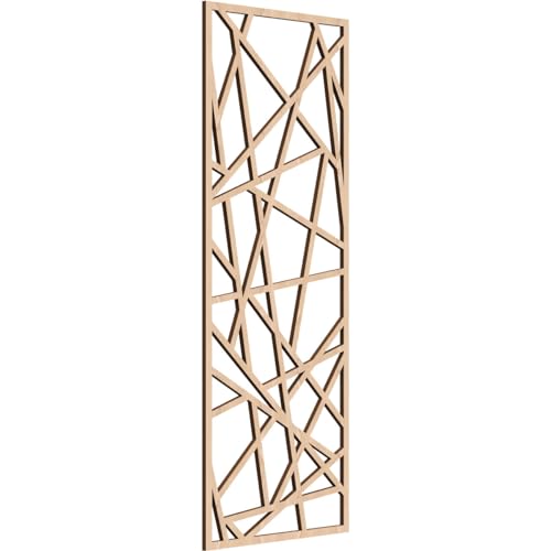 Image of Conway Decorative Pierced Fretwork Wood Wall Panels, 19 3 /8 inchW x 49 3 /8 inchH x 3 /8 inchT, Red Oak