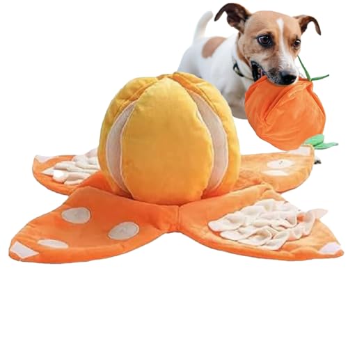 犬用 ノーズワーク マット | 子犬用 探求 マット - くちゃ紙風 プラッシュ オレンジ デザイン 付き 餌 パズル インタラクティブ おもちゃ 精神 刺激 用 大型 犬 種 子犬 シニア 向け 嗅覚 作業