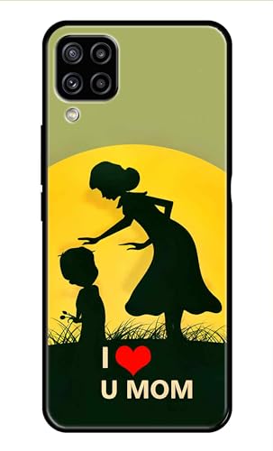 Image of Metal TPU Printed Back Cover for Samsung Galaxy M22 4G (Love U Mom) 360 Degree Protection | Camera Protection -25092024(AR)