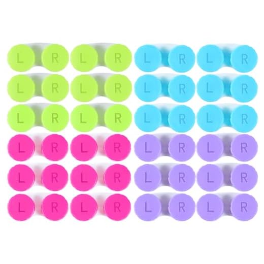 KISEER 24 Pack Colorful Cute Contact Lens Case Bulk Box Holder Container Soak Storage Kit (4 Color)
