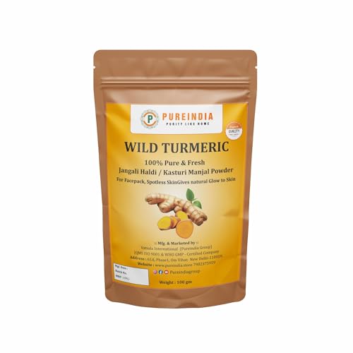 Pureindia Handmade Wild Turmeric |Turmeric Face Pack|Kasturi Manjal Wild Turmeric Powder|100G