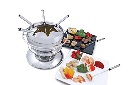 Swissmar Zuri 11 Piece Stainless Steel Fondue Set, Stainless Steel #TOP3