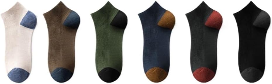 6 Pairs of Contrasting Cotton Socks Short Men S Boat