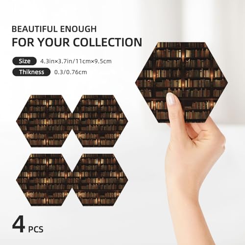 Dessous de verre céramique au design raffiné de bibliothèque