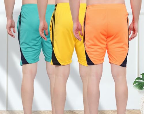 Image of DIA A DIA Men's Polycotton Running Sports Gym Shorts Pack of 3