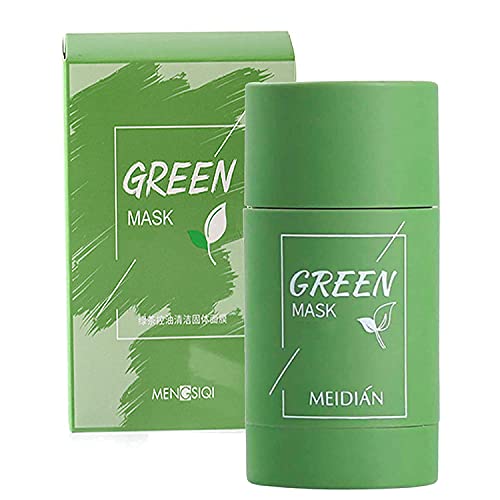 Green Tea Purifying Clay Stick, Deep Clean Pore, Face Moisturizes Oil Control, Soften Dead Cuticle Improves Skin for All Skin Types (40g)