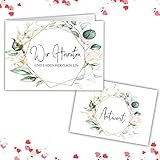 25 Einladungskarten + Antwortkarte mit Umschläge Einladung zur Hochzeit klassisch A6 Hochzeitseinladung Wir Heiraten Karten Save The Date eukalyptus Boho