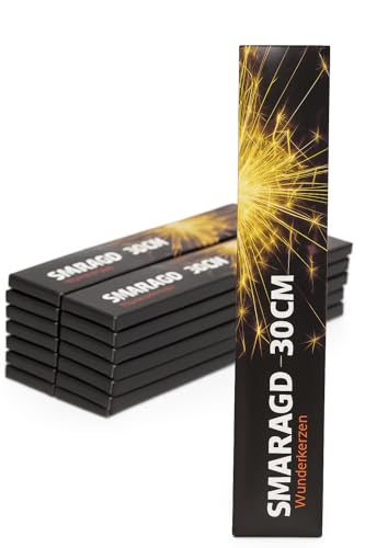 Vama Wunderkerzen 30 cm - lange Wunderkerzen mit silbernem Funkenregen ca. 60 Sek. Brenndauer Feuerwerk für Party Hochzeit & Silvester BAM-zugelassen (45)