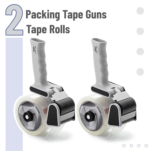 Image of Mr. Pen- Heavy Duty Packing Tape Dispenser Gun, 2 Inch | 2 Pack with 2 Clear Tape Rolls, Handheld Tape Gun for Moving, Shipping, Sealing Boxes & Packaging
