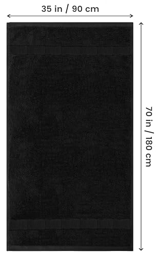 Image of Utopia Towels Luxurious Jumbo Bath Sheet 1 Piece, 600 GSM, 35 by 70 Inches, 100% Ring Spun Cotton, Highly Absorbent and Quick Dry Extra Large Bath Towel, Super Soft Towel, Black