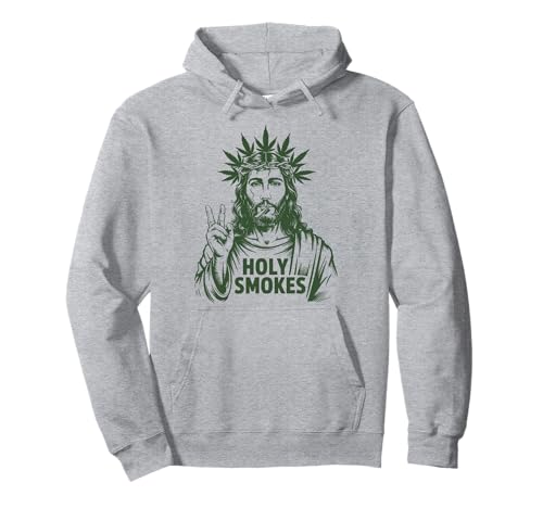 Retro Holy Smokes Jesus Marihuana Unkraut Cannabis Stoner 420 Pullover Hoodie Retro Holy Smokes Jesus Marihuana Unkraut Cannabis Stoner 420 Pullover Hoodie