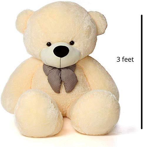 Image of Giant Plush Teddy Bear - Soft, Cuddly Plush Toy for Valentine's Day, Birthdays, Anniversaries for Kids, Girls, & Loved Ones 36 Inch Stuffed Animal Toy - Soft Cream Bear 90cm