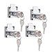 4 Pezzi Serratura Cassetto Scrivania, Blocco per Cassetti con 2 Chiavi, Cilindro per Serrature a Camma, Adatto per Cassetta Postale, Cassetto, Armadietto, Armadio, Cassetta Postale e Così Via