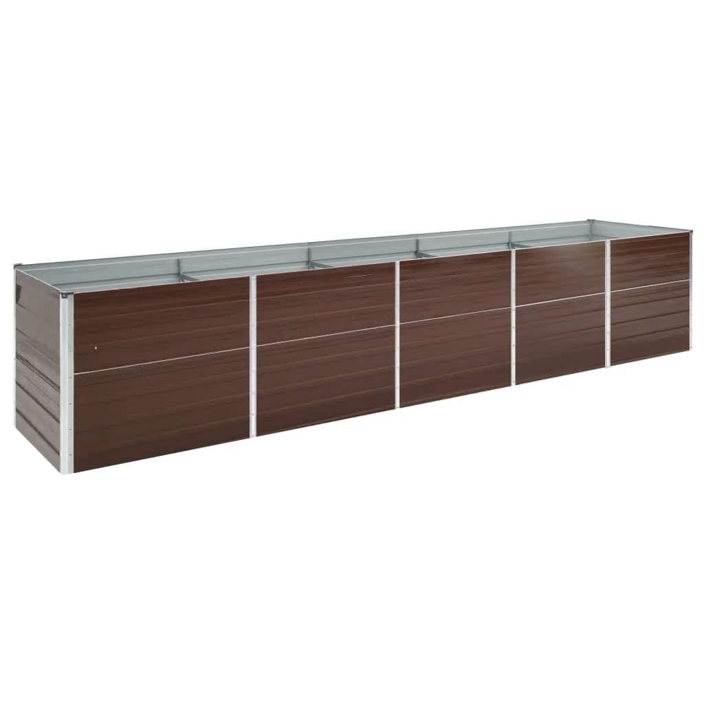 vidaXL Garden Raised Bed Galvanised Steel 400x80x45 cm Brown